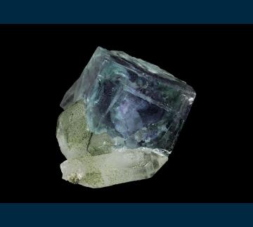 F322 Fluorite on Quartz with Chlorite from Xiangfanglin Mine, Chenzhou, Hunan Province, China