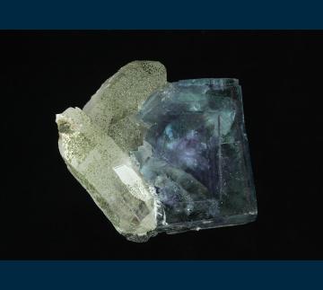 F322 Fluorite on Quartz with Chlorite from Xiangfanglin Mine, Chenzhou, Hunan Province, China