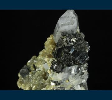 Q233 Quartz with Stannite and mica from Yaogangxian Mine, Yizhang Co., Chenzhou Prefecture, Hunan, China Q233 Quartz with Stannite and mica from Yaogangxian Mine, Yizhang Co., Chenzhou Prefecture, Hunan, China