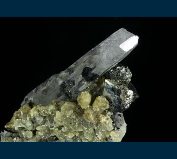 Q233 Quartz with Stannite and mica from Yaogangxian Mine, Yizhang Co., Chenzhou Prefecture, Hunan, China Q233 Quartz with Stannite and mica from Yaogangxian Mine, Yizhang Co., Chenzhou Prefecture, Hunan, China