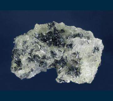 CMS027 Stibnite on Barite from Deep Post Mine, Lynn District, North of Carlin, Eureka County, Nevada, USA