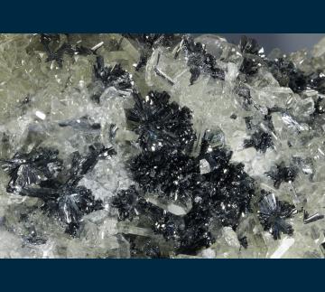 CMS027 Stibnite on Barite from Deep Post Mine, Lynn District, North of Carlin, Eureka County, Nevada, USA CMS027 Stibnite on Barite from Deep Post Mine, Lynn District, North of Carlin, Eureka County, Nevada, USA