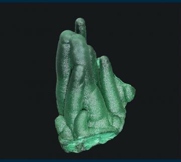 DRC-11 Malachite stalactite from L'Etoile du Congo Mine (Star of the Congo Mine), Lubumbashi, Katanga (Shaba), Democratic Republic of Congo (Zaire)