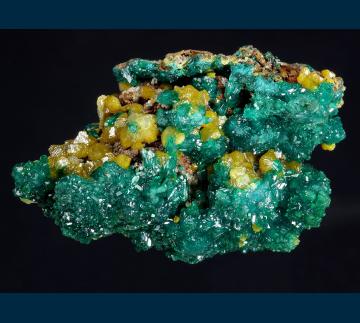 DDRC1 Dioptase with Mimetite from Mindouli District, Pool Dept., Republic of Congo