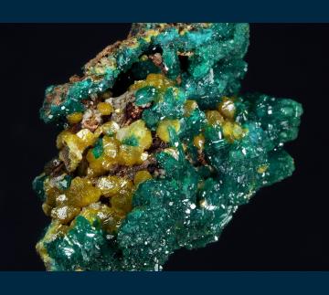DDRC1 Dioptase with Mimetite from Mindouli District, Pool Dept., Republic of Congo DDRC1 Dioptase with Mimetite from Mindouli District, Pool Dept., Republic of Congo