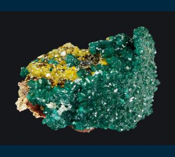 DDRC4 Dioptase with Mimetite from Mindouli District, Pool Dept., Republic of Congo DDRC4 Dioptase with Mimetite from Mindouli District, Pool Dept., Republic of Congo