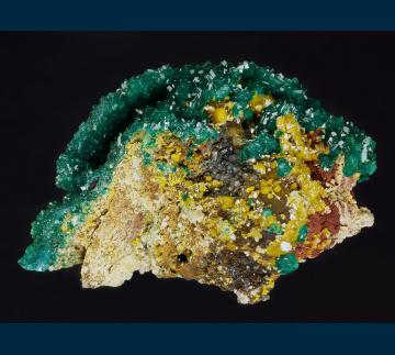 DDRC4 Dioptase with Mimetite from Mindouli District, Pool Dept., Republic of Congo DDRC4 Dioptase with Mimetite from Mindouli District, Pool Dept., Republic of Congo