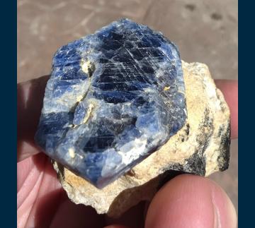 RG0136 Corundum ( var. Sapphire ) from Ilmen Natural Reserve, Ilmen Mts., Southern Urals, Chelyabinskaya Oblast', Russia