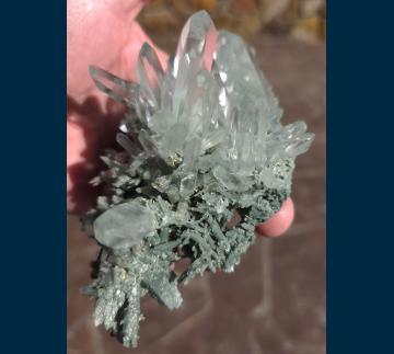 DOXC1681 Quartz with Chlorite inclusions from L'alpe d'huez, Bourg d'Oisans, Isère, Rhone-Alpes Region, France DOXC1681 Quartz with Chlorite inclusions from L'alpe d'huez, Bourg d'Oisans, Isère, Rhone-Alpes Region, France