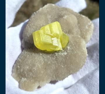 RG0234 Sulfur on Aragonite from Agrigento Province, Sicilia (Sicily) Region, Italy RG0234 Sulfur on Aragonite from Agrigento Province, Sicilia (Sicily) Region, Italy
