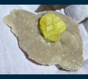 RG0234 Sulfur on Aragonite from Agrigento Province, Sicilia (Sicily) Region, Italy RG0234 Sulfur on Aragonite from Agrigento Province, Sicilia (Sicily) Region, Italy