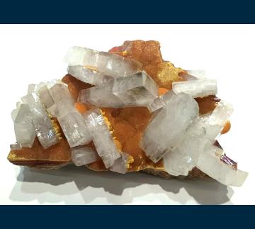 RG1104 Barite with Realgar on Oripiment from Quiruvilca Mine, Quiruvilca District, Santiago de Chuco, Departamento de la Libertad, Peru RG1104 Barite with Realgar on Oripiment from Quiruvilca Mine, Quiruvilca District, Santiago de Chuco, Departamento de la Libertad, Peru