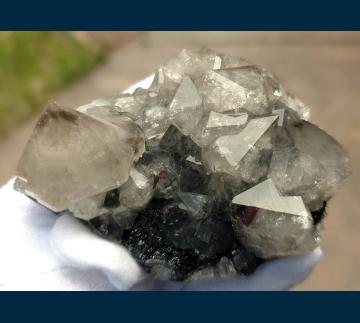 DEB240 Quartz on Hematite from Alston Moor District, North Pennines, Cumberland, Cumbria, England, United Kingdom
