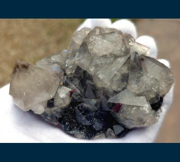 DEB240 Quartz on Hematite from Alston Moor District, North Pennines, Cumberland, Cumbria, England, United Kingdom