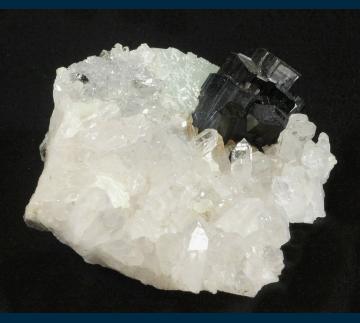 Babingtonite on Quartz with Prehnite - China - CMS095