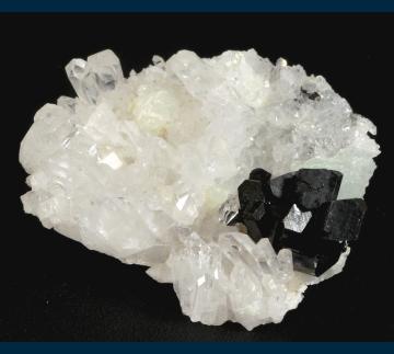 Babingtonite on Quartz with Prehnite - China - CMS095