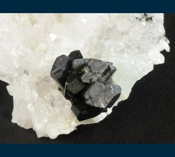 Babingtonite on Quartz with Prehnite - China - CMS095