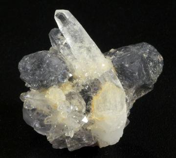 Quartz with Fluorite included with Bismuthinite - China - F423