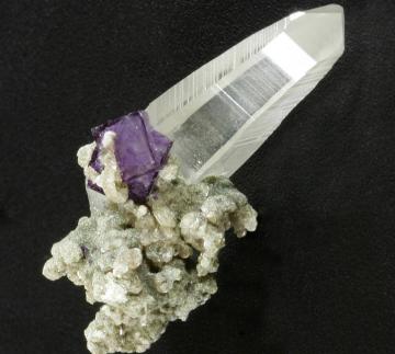 Fluorite on Quartz with Muscovite - China - Q234