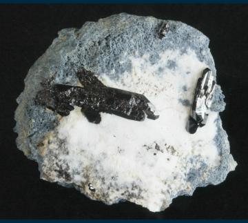 Neptunite on Natrolite - United States of America - SBC-18