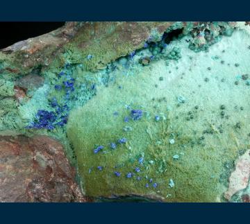 Azurite and Rosasite on Chrysocolla - United States of America - RG0680