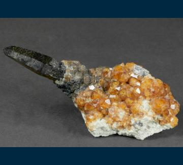 Quartz ( var. Smoky ) with Spessartine - China - CJ-02