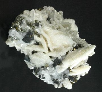 Quartz pseudo after Barite with Chalcocite - Romania - MMH-36