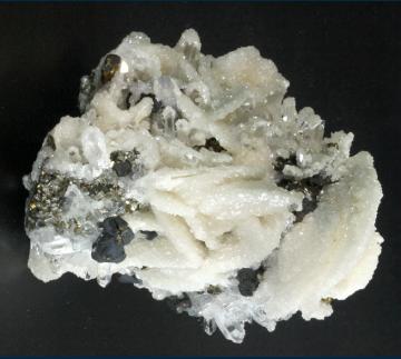 Quartz pseudo after Barite with Chalcocite - Romania - MMH-36
