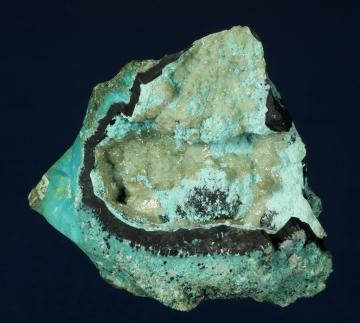 RG0496 Cerussite on Chrysocolla from 79 Mine, Banner District, Dripping Springs Mts., Gila County, Arizona, USA RG0496 Cerussite on Chrysocolla from 79 Mine, Banner District, Dripping Springs Mts., Gila County, Arizona, USA