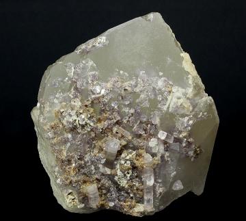 ST104 Elbaite with Lepidolite on Quartz from Stewart Mine, Pala District, San Diego County, California, USA ST104 Elbaite with Lepidolite on Quartz from Stewart Mine, Pala District, San Diego County, California, USA