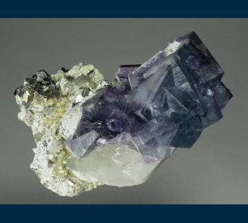 JC219 Fluorite with Quartz and Arsenopyrite from Yaogangxian Mine, Yizhang County, Chenzhou Prefecture, Hunan Province, China JC219 Fluorite with Quartz and Arsenopyrite from Yaogangxian Mine, Yizhang County, Chenzhou Prefecture, Hunan Province, China