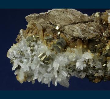 GR22 Pyrite with Quartz and Siderite from Madem-Lakko Mine, Stratoni operations, Chalkidiki Prefecture, Macedonia Department, Greece