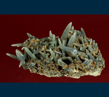 GR100 Quartz (var. Prase) on Hedenbergite from Avissalos Mtn, Serifos Island, Cyclade Islands, Kyklades Prefecture, Aegean Islands Department, Greece