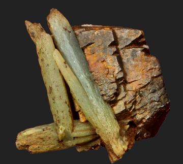 GR124 Ilvaite with Quartz ( var. Prase ) from Serifos Island, Cyclade Islands, Kyklades Prefecture, Aegean Islands Department, Greece GR124 Ilvaite with Quartz ( var. Prase ) from Serifos Island, Cyclade Islands, Kyklades Prefecture, Aegean Islands Department, Greece