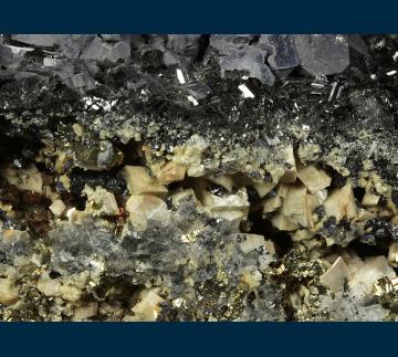 RG0420 Galena on Sphalerite, with Ankerite, Pyrite, and Chalcopyrite from Eagle Mine, Gilman District, Eagle County, Colorado, USA RG0420 Galena on Sphalerite, with Ankerite, Pyrite, and Chalcopyrite from Eagle Mine, Gilman District, Eagle County, Colorado, USA