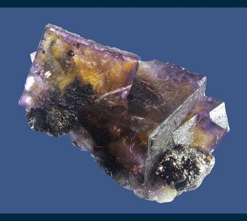 BDD664 Fluorite with Sphalerite, Chalcopyrite from Annabel Lee Mine, Rosiclare Level, Cave-in-Rock District, Hardin County, Illinois, USA