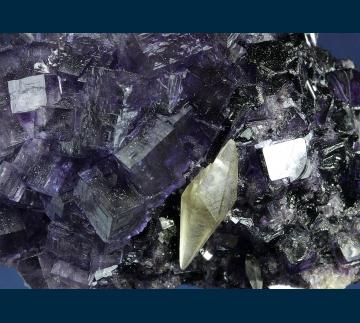 F205 Fluorite with Calcite from Cave in Rock Mine, IL-KY Fluorspar District, Cave in Rock, Hardin County, Illinois, USA