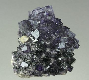 F205 Fluorite with Calcite from Cave in Rock Mine, IL-KY Fluorspar District, Cave in Rock, Hardin County, Illinois, USA