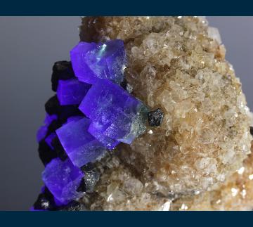 F210 Fluorite and Galena on Quartz from Rogerley Mine, Frosterley, Weardale, County Durham, England