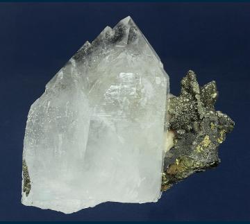 Q348 Quartz with Siderite and Pyrite from Panasqueira Mines, Castelo Branco District, Panasqueira, Covilha, Portugal