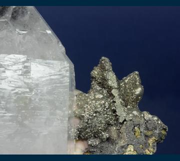 Q348 Quartz with Siderite and Pyrite from Panasqueira Mines, Castelo Branco District, Panasqueira, Covilha, Portugal