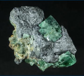 F454-1 Fluorite on Galena from Rogerley Mine, Frosterley, Weardale, County Durham, England