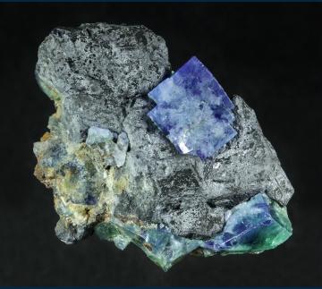 F454-1 Fluorite on Galena from Rogerley Mine, Frosterley, Weardale, County Durham, England