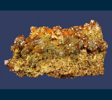 BG93-3 Wulfenite on Mottramite from Erupcion/Ahumada Mine, Los Lamentos District, Sierra de Los Lamentos, Municipio de Ahumada, Chihuahua, Mexico