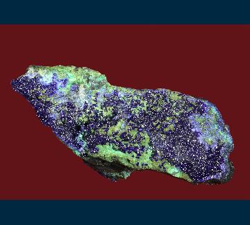 PE1183 Azurite on Conichalcite(?) from Concepción del Oro, Municipío de Concepción del Oro, Zacatecas, Mexico PE1183 Azurite on Conichalcite(?) from Concepción del Oro, Municipío de Concepción del Oro, Zacatecas, Mexico