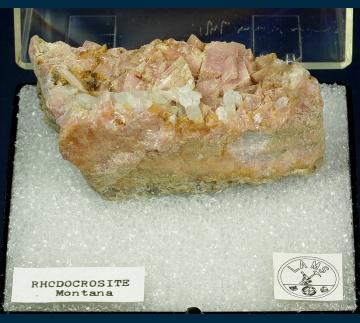 OR1 Rhodochrosite with Quartz from Butte, Montana OR1 Rhodochrosite with Quartz from Butte, Montana