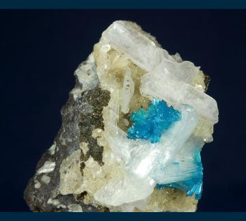 CAV1 Cavansite with Stilbite from Pune District, Maharashtra, India