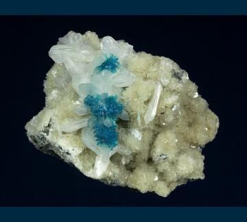 CAV3 Cavansite with Stilbite from Pune District, Maharashtra, India