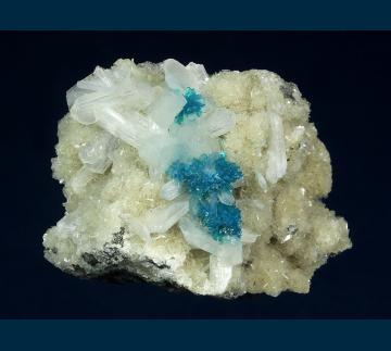 CAV3 Cavansite with Stilbite from Pune District, Maharashtra, India