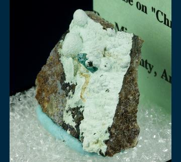 TN228 Dioptase on Chrysocolla from Ray Mine, Ray District, near Kearney, Dripping Springs Mts., Pinal County, Arizona, USA